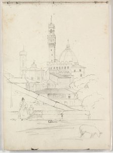 Zonder titel (gedeeltelijk uitzicht op Florence), 1831 door Thomas Cole